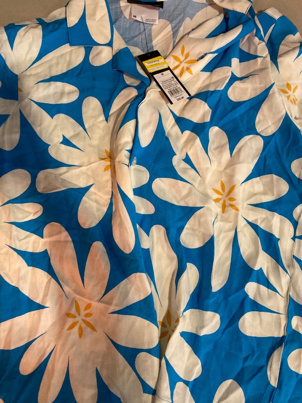 Photo 1 of (M) Men's Short Sleeve Resort Shirt - Original Use™ Blue M: Lightweight Rayon, Collared Button Down, Knit Fabric