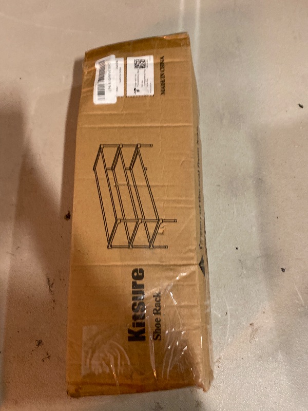 Photo 1 of Kitsure Shoe Rack - Non-Woven Shoe Rack Shelf, Shoe Organizer for Closet, Entryway, Garage & Corridor, Stackable Shoe Shelves, 27.5" Wide - 3 Tier, Black