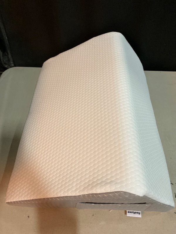 Photo 1 of Bedluxe Knee Pillow for Back Sleeping, Leg Pillow Knee Wedge Pillow, Memory Foam Wedge Pillows for Legs Post Surgery, Triangle Pillow for Knee Support, Leg Elevation, Knees Hip Back Pain Relief, White