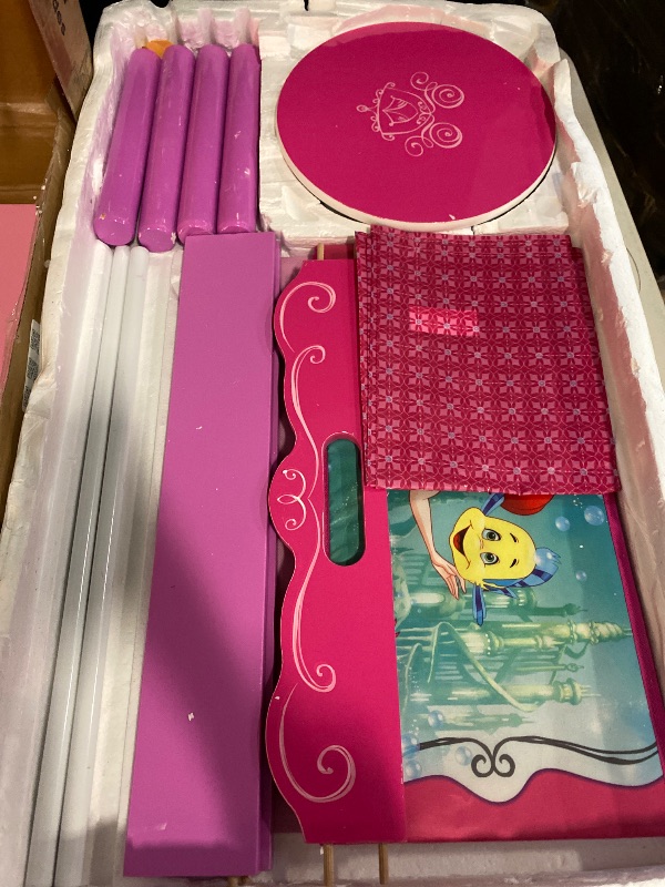Photo 1 of Delta Children Activity Center with Easel Desk, Stool and Toy Organizer, Disney Princess