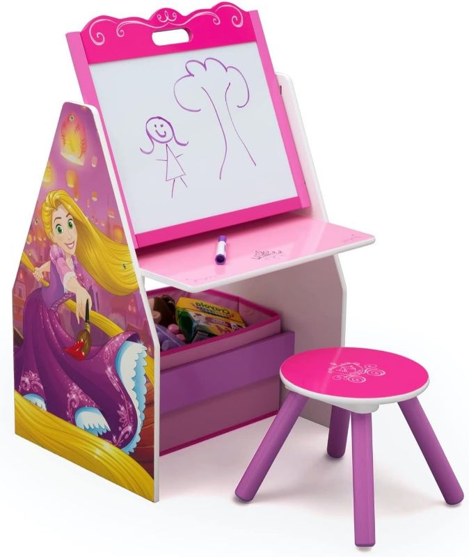 Photo 1 of Delta Children Activity Center with Easel Desk, Stool and Toy Organizer, Disney Princess