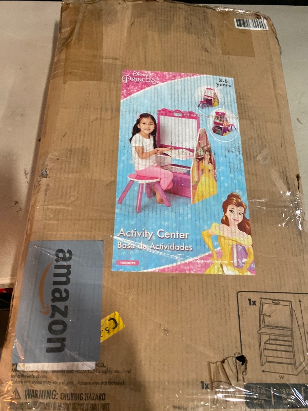 Photo 1 of Delta Children Activity Center with Easel Desk, Stool and Toy Organizer, Disney Princess