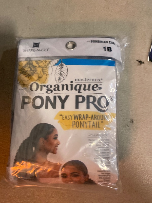 Photo 1 of Organique Mastermix Shake N Go Synthetic Pony Pro Ponytail - BOHEMIAN CURL 32" (1B Off Black)