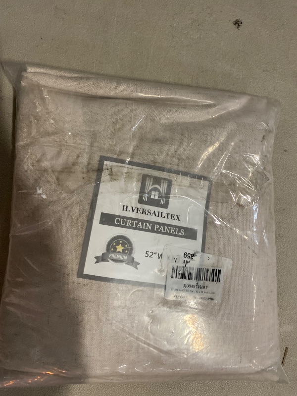 Photo 1 of H.VERSAILTEX Linen Curtains 63 Inch Long Farmhouse Light Filtering Curtain 2 Panels Set Privacy Drape Curtains Grommet for Bedroom 52 x 63 Inch, Linen