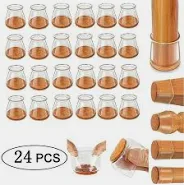 Photo 1 of BALEINE 24 Pack Silicone Chair Leg Floor Protectors, Stool Leg Protectors Cap, Non-Slip Chair Leg Caps for Hardwood Floors (Clear & Small, 24 Pack)