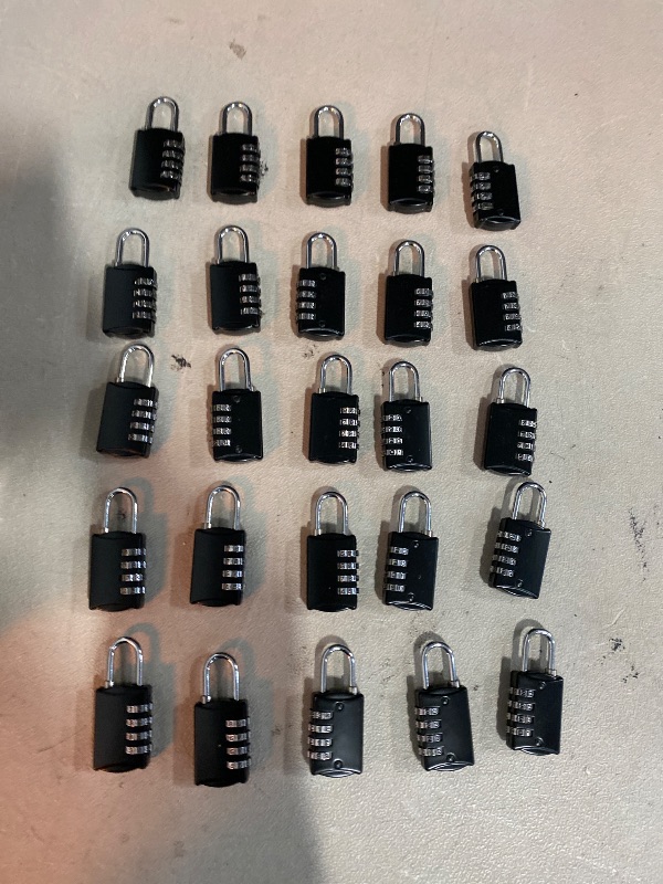 Photo 1 of 25 Pcs 4 Digit Combination Locks Combination Padlock Luggage Number Locks Outdoor Waterproof Resettable Padlock for Door Traveling School Gym Locker Suitcases Employee Hasp Storage