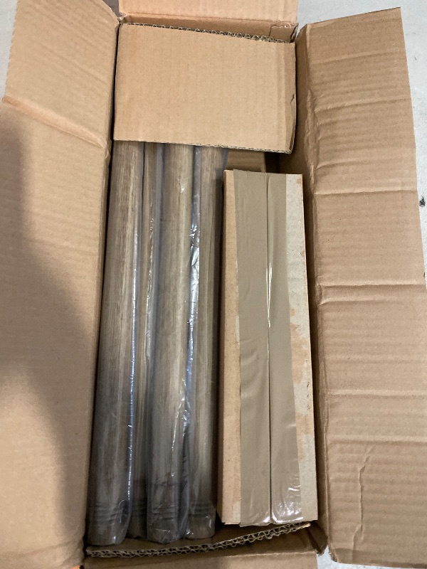 Photo 1 of QITERI Wood Curtain Rods for Windows 32 to 116 Inch, 1 Inch Diameter Wood Decorative Treatment Single Window Curtain Rods - Square Imitation Wood Grain Finial 1 Pack