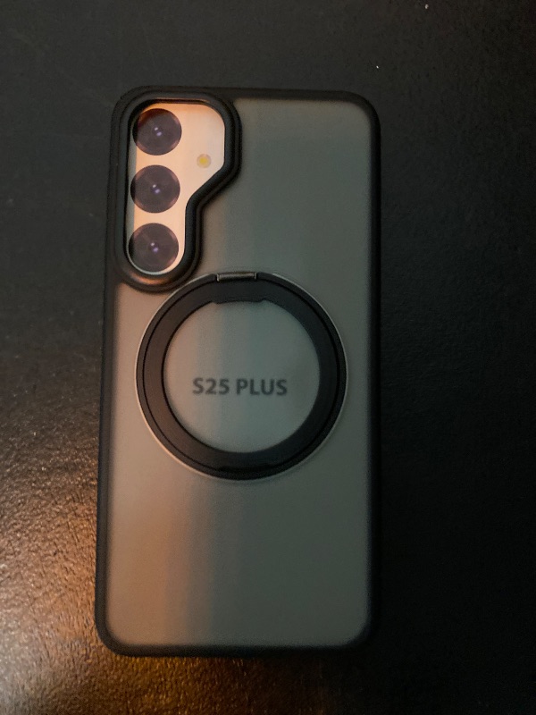 Photo 1 of for Samsung Galaxy S23 Plus Case with 360°Rotatable Magnetic Ring Stand Compatible with Mag-Safe Military Standard Protection Shockproof Matte Translucent Phone Cases for Galaxy S23 Plus,Black