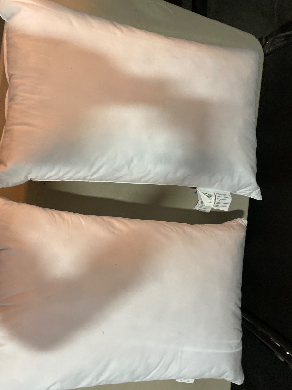 Photo 1 of Amazon Basics Down Alternative Pillow for Back Side Sleepers, Medium Density, Standard Size, 26" x 20", 2-Pack, White