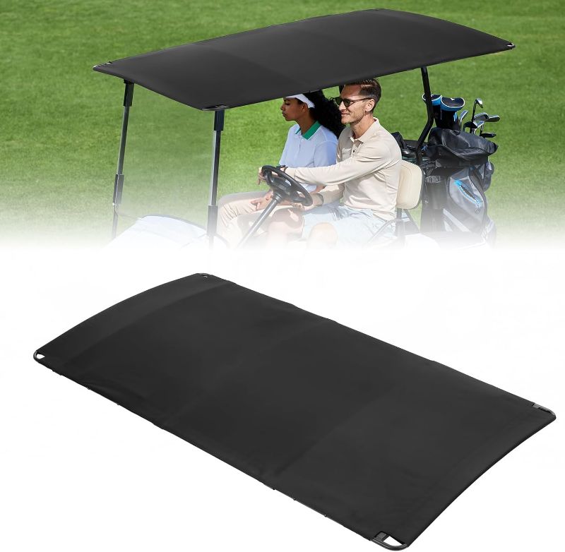 Photo 1 of KEMIMOTO Canvas Golf Cart Sun Top Compatible with EZGO TXT 1994-2013, 85" Extended Golf Cart Roof, Mounting Tools Included, Black