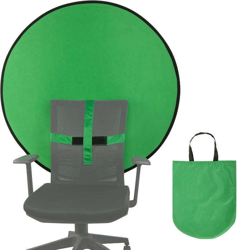 Photo 1 of Cosmos 1 Pc Green Screen Backdrop 43 in / 110 cm Diameter Foldable Portable Photography Background Green Screen Chroma Key Backdrop for Photography Photo Video Studio, Live Streaming, Video Meeting