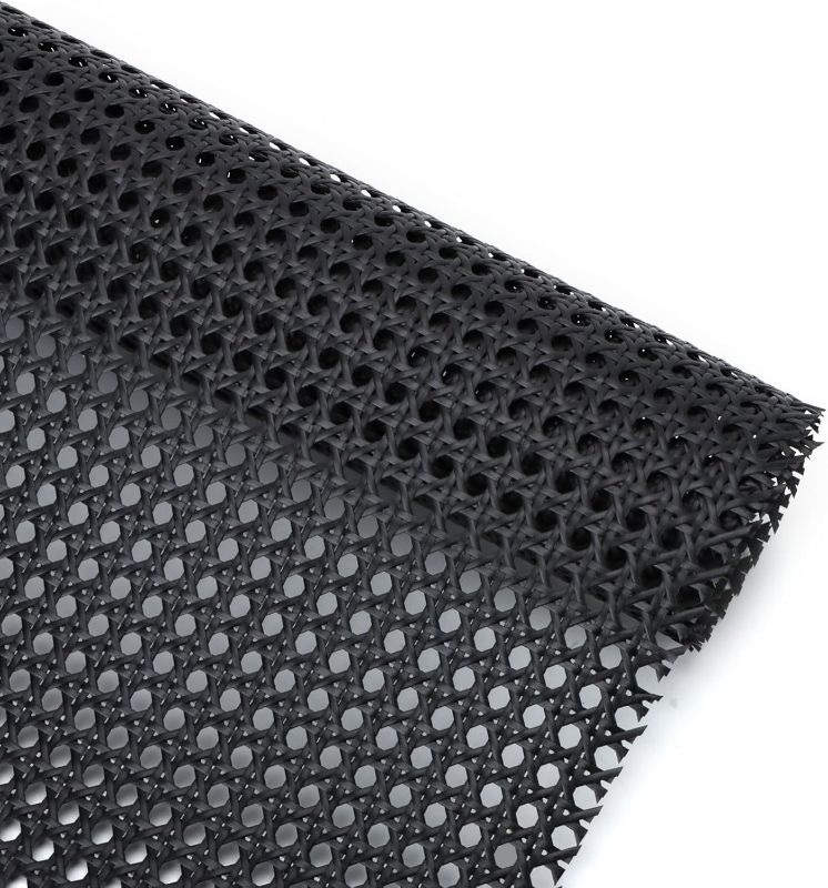 Photo 1 of 20" x 108" Plastic Cane Webbing for Basket Making, Black Synthetic Rattan Roll for Crafting, Basketry Supplies, DIY Projects