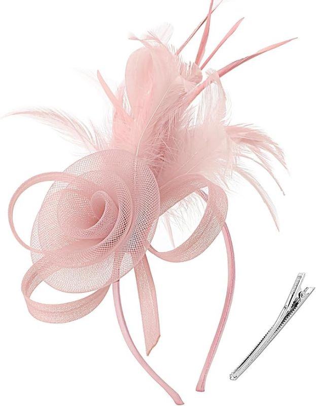 Photo 1 of DRESHOW Fascinators Hats for Women Tea Party Fascinator Hats Vintage 50s Headwear Cocktail Wedding Church Derby Hat