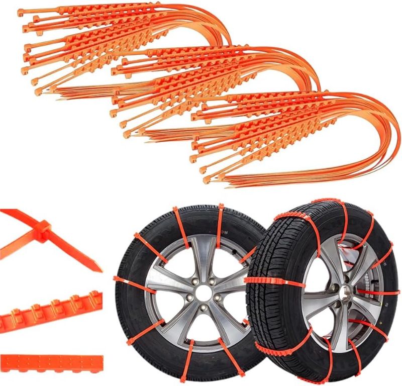 Photo 1 of Anti Snow Chains, Snow Tire Chains, Reusable Anti-skid Snow Chains, Portable Pickup Truck and SUV Chains, Winter Tire Wheel Chains, Emergency Anti-skid Plastic Ties for Muddy Winter Roads (30 PCS)