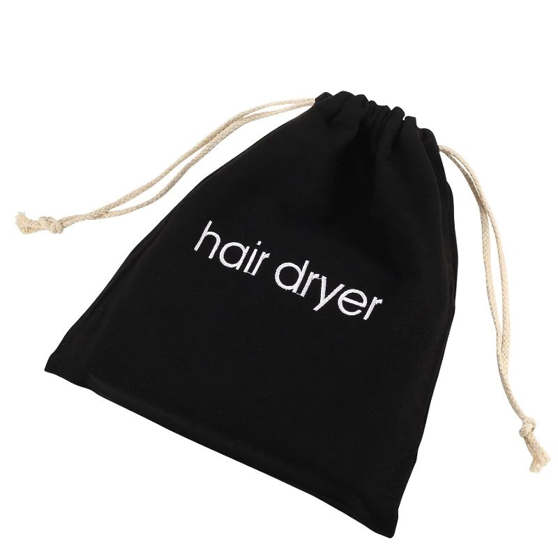 Photo 1 of Hair Dryer Bags Drawstring Bag Container Hairdryer Bag for travel bathroom (Black)