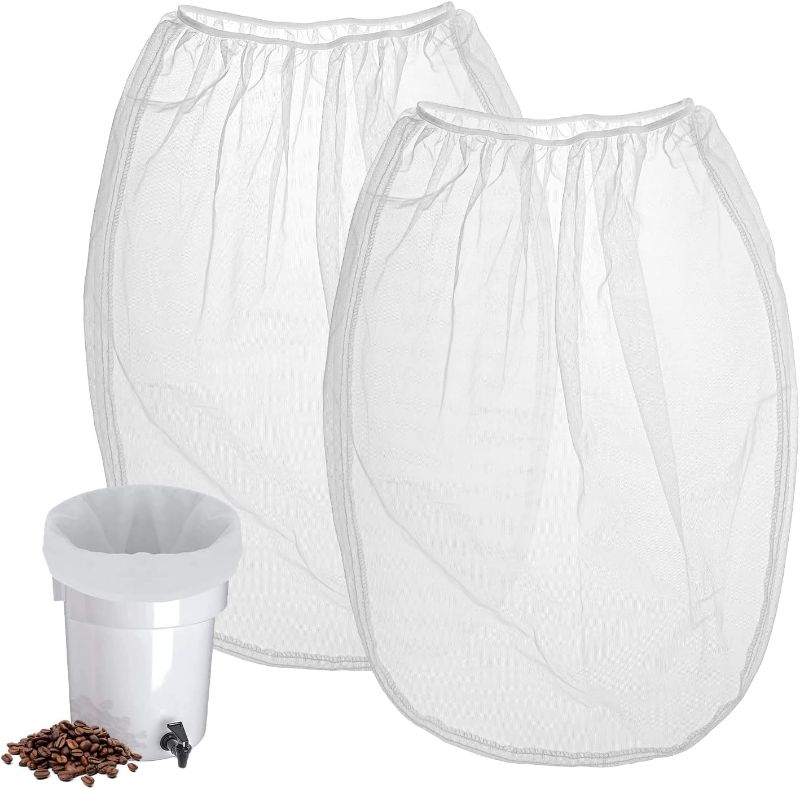 Photo 1 of Cold Brew Coffee Filter Bag Compatible With Toddy Cold Brew System Strainer Bag for 5 Gallon Commercial Brewers, Washable & Reusable - 2 Pack