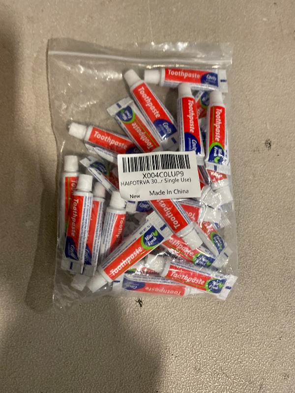 Photo 1 of 30 Tubes Bulk Travel Size Toothpaste,0.176 oz Extra Small Toothpaste Travel Size Bulk Mint Mini Disposable Toothpaste for Hotel,Guests,Homeless,Charity(Too Small, Only Good for Single Use)