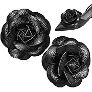 View 1 of GALPADA 2 Pcs Leather Flowers clips for shoes, Faux Leather Rose shoe clips, DIY shoe decorations for Flats Heels Sandals Boots