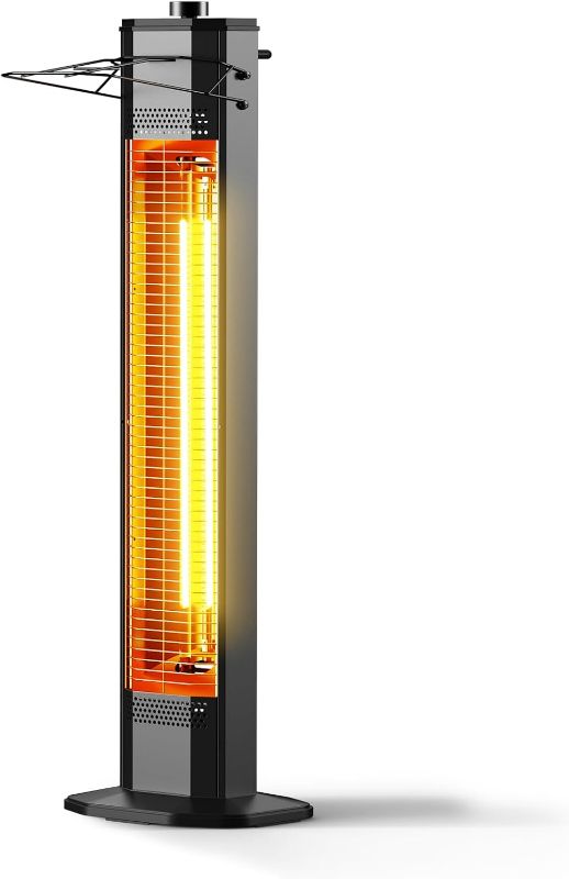 Photo 1 of Outdoor Electric Patio Heater, 34-inch 1500W Infrared Tower Heater with Instant Heating, Tip-Over & Overheat Protection, IPX5 Waterproof Space Heater for Patio Garage Workshop Indoor & Outdoor Use