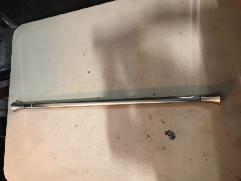 Photo 1 of 1Inch Single Curtain Rods, Decorative Drapery Rods Adjustable 28-48IN Length, With Horn Finials, Wall Mount and Ceiling Mount, Matte Nickel