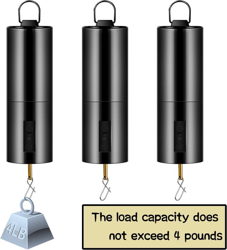 Photo 1 of 1 Piece Hanging Black Rotating Motor Wind Spinner Mobile Battery Operated Motor Multi-Purposes Rotatable Hook for Garden Decoration Accessory Supplies