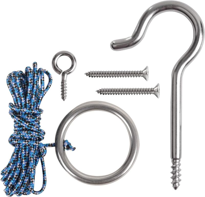 Photo 1 of GSE Games & Sports Expert Hook and Ring DIY Kit, Stainless Steel Ring Toss Target Game Set with Nylon String and Accessory for Indoor and Outdoor with Family and Friends