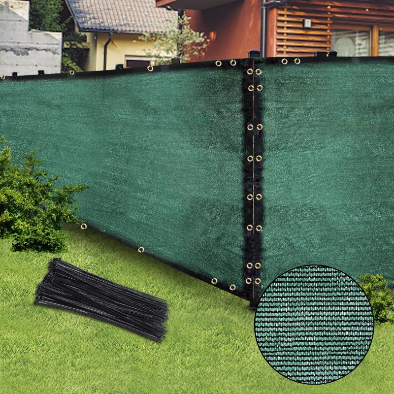 Photo 1 of Green 6FT X 50FT Outdoor Privacy Screen Fence & Mesh Shade Net Cover, Ideal for Garden and Backyard - Enhances Privacy for Fencing & Chain Link, Perfect for Patio Privacy Wall, Slats Freestanding