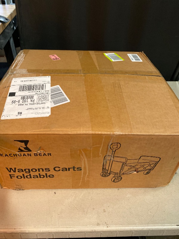 Photo 1 of 300L Large Collapsible Wagons Carts with Big All-Terrain Beach Wheels, Foldable Shopping Wagon Cart, Heavy Duty 480lbs Load, Folding Utility Cart for Groceries Garden Sport (Black)