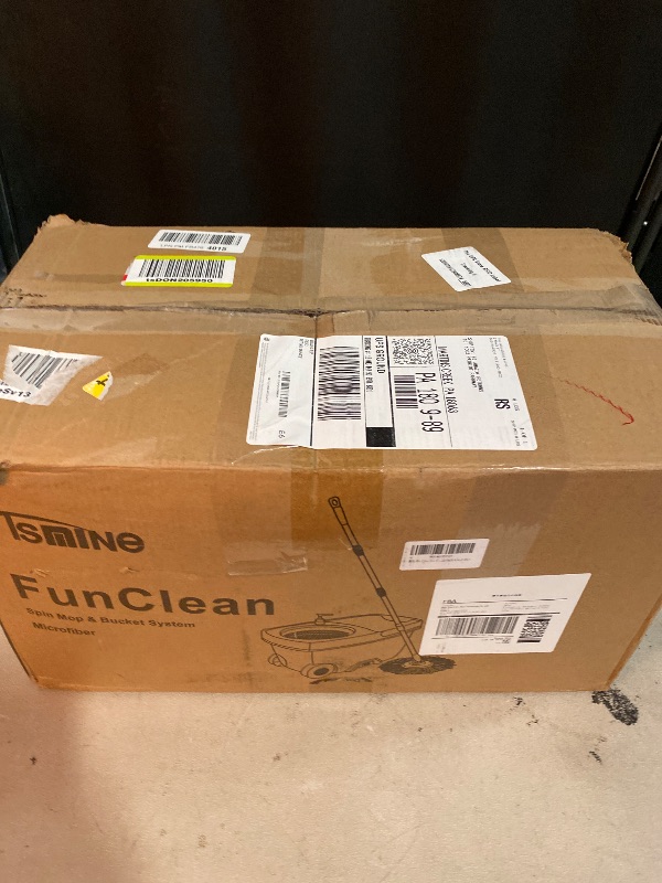 Photo 1 of FunClean Spin Mop and Bucket,Mop and Bucket with Wringer Set for Home,360 Spinning Mopping Floor Cleaning Tool with 6 Microfiber Replacement Head Refills,61" Extended Handle, 2X Wheel - Blue