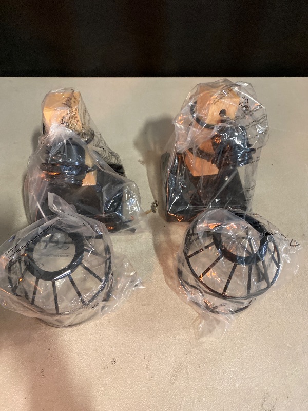 Photo 1 of FadimiKoo Dimmable Wall Sconces Set of Two, Bedside Wall Mounted Lamp with Rotary Switch, Wooden Black Bathroom Light Fixtures with Metal Cage, Hardwired Farmhouse Wall Lights for Bedroom, Living Room