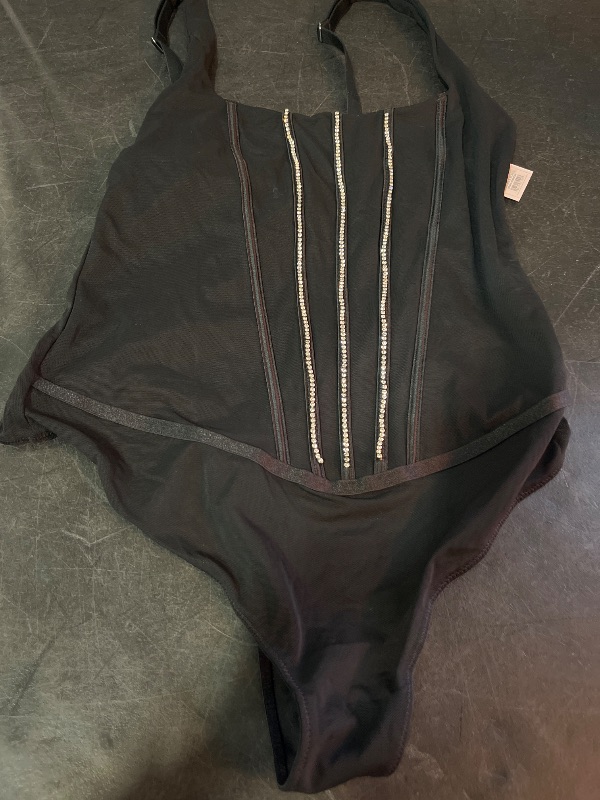Photo 1 of L Women's Rhinestone Lingerie Bodysuit - Auden Black L