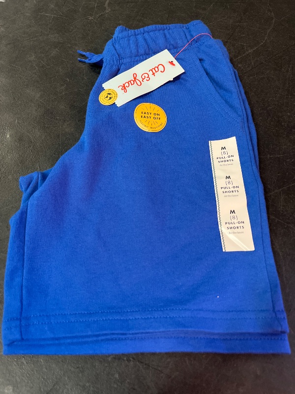 Photo 1 of M Boys' Pull-on Shorts - Cat & Jack™ Royal Blue M: Cotton Blend, Recycled Polyester, Midweight French Terry, 7" Inseam