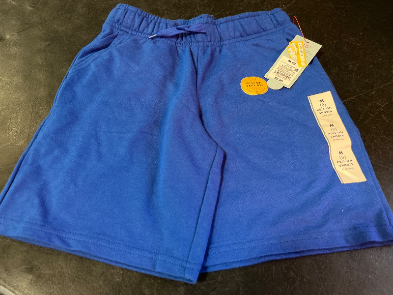 Photo 1 of M Boys' Pull-on Shorts - Cat & Jack™ Royal Blue M: Cotton Blend, Recycled Polyester, Midweight French Terry, 7" Inseam