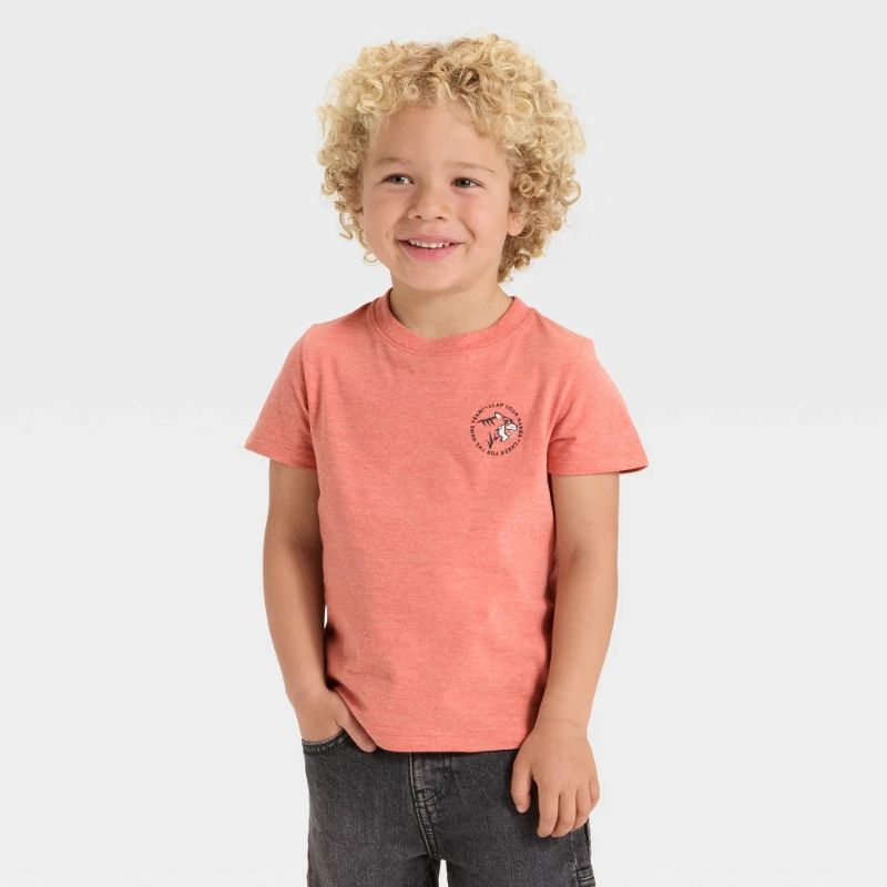 Photo 1 of 12M Toddler Boys' Short Sleeve Graphic T-Shirt - Cat & Jack™ Orange 12M