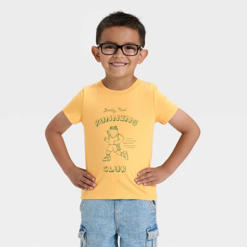 Photo 1 of 2T Toddler Boys' Short Sleeve Graphic T-Shirt - Cat & Jack™ Yellow 2T
