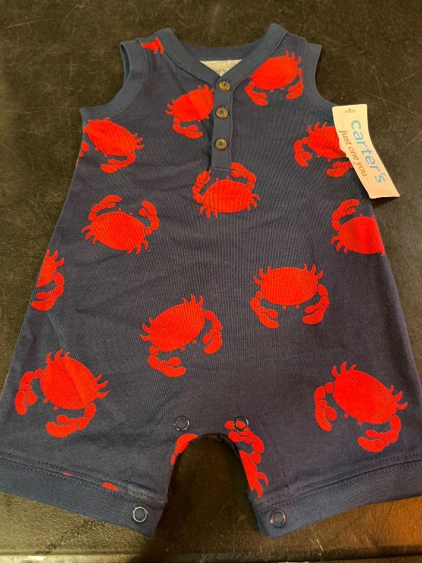 Photo 1 of 3M Carter's Just One You® Baby Boys' Crab Romper - Navy Blue/Red 3M