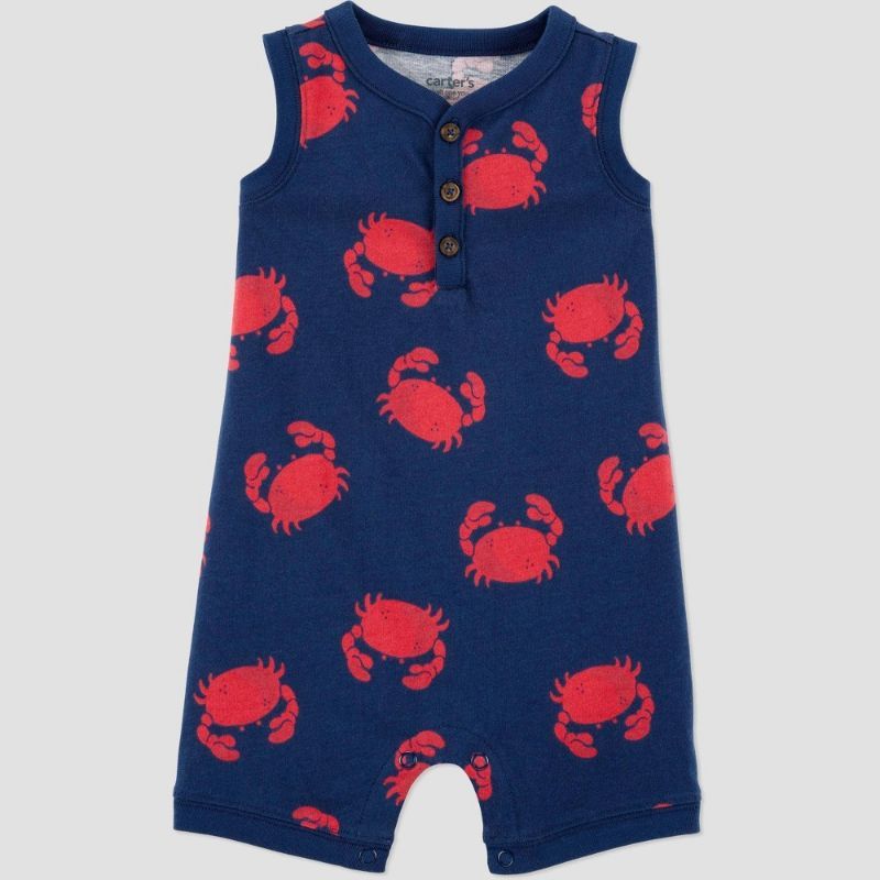 Photo 1 of 3M Carter's Just One You® Baby Boys' Crab Romper - Navy Blue/Red 3M