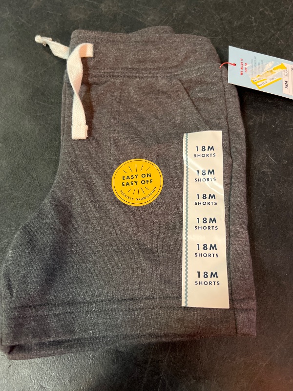 Photo 1 of 12M Toddler Boys' Pull-on Above Knee Shorts - Cat & Jack™ Charcoal Gray 18M: Elastic Waistband