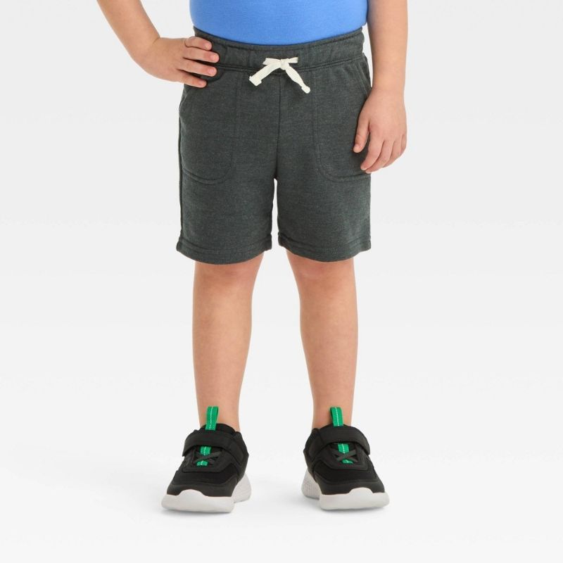 Photo 1 of 12M Toddler Boys' Pull-on Above Knee Shorts - Cat & Jack™ Charcoal Gray 18M: Elastic Waistband
