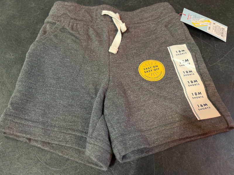 Photo 1 of 12M Toddler Boys' Pull-on Above Knee Shorts - Cat & Jack™ Charcoal Gray 18M: Elastic Waistband