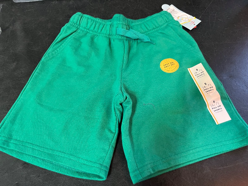 Photo 1 of S(6/7) Boys' Pull-on Shorts - Cat & Jack™ Green S: French Terry, Drawstring Waist, Midweight Fabric

