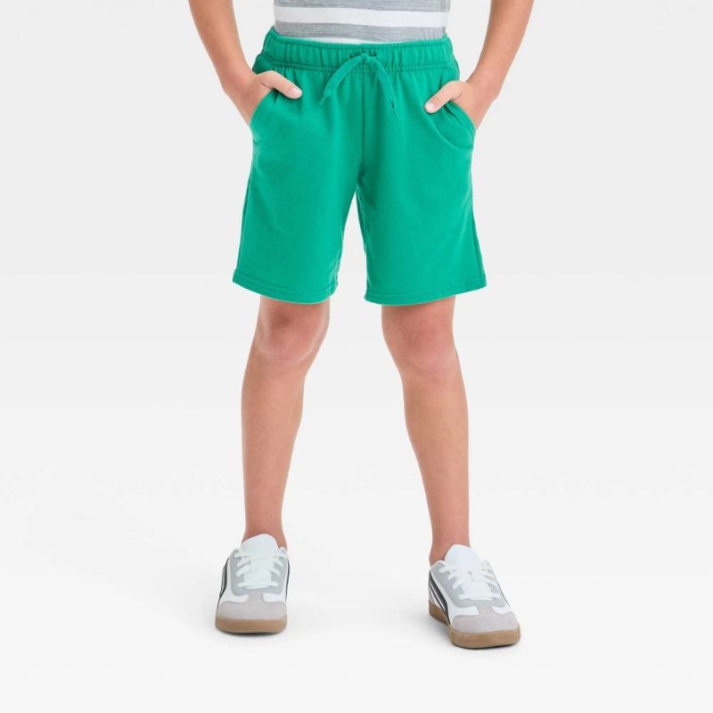 Photo 1 of S(6/7) Boys' Pull-on Shorts - Cat & Jack™ Green S: French Terry, Drawstring Waist, Midweight Fabric
