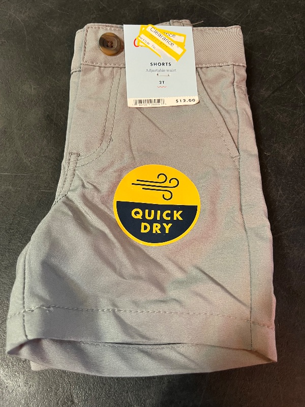 Photo 1 of 2T Toddler Boys' Quick Dry Chino Shorts - Cat & Jack™ Gray 2T: Adjustable Waistband, Mid-Rise, Twill Fabric
