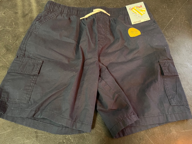 Photo 1 of L(10/12) Boys' Pull-on 'Above the Knee' Cargo Shorts - Cat & Jack™ Blue L: Recycled Polyester Lining, Elastic Waistband, Twill Fabric
