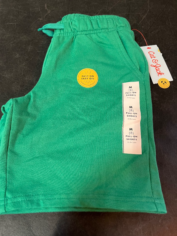 Photo 1 of M Boys' Pull-on Shorts - Cat & Jack™ M: Cotton Blend, Recycled Polyester, Midweight French Terry, 7" Inseam, Drawstring Waist