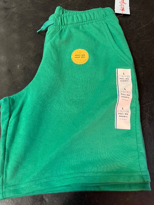 Photo 1 of L Boys' Pull-on Shorts - Cat & Jack™ Green L: French Terry, Drawstring Waist, 7.5" Inseam