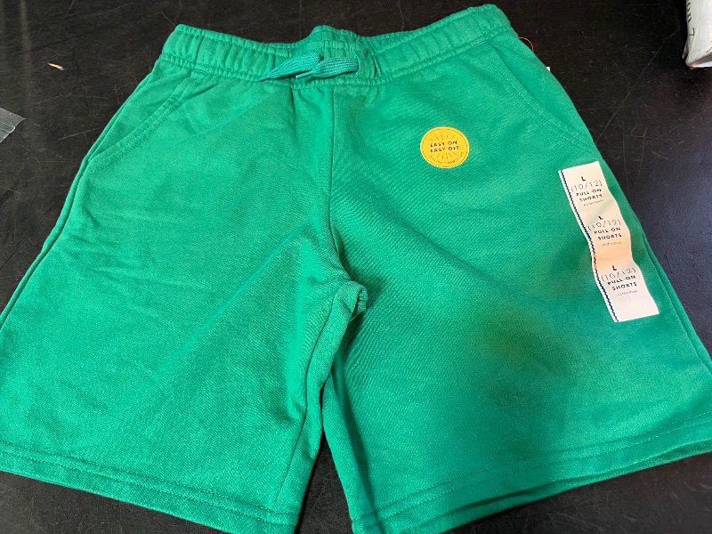 Photo 1 of L Boys' Pull-on Shorts - Cat & Jack™ Green L: French Terry, Drawstring Waist, 7.5" Inseam