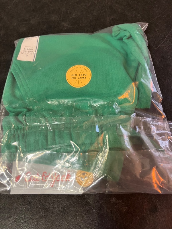 Photo 1 of L Boys' Pull-on Shorts - Cat & Jack™ Green L: French Terry, Drawstring Waist, 7.5" Inseam