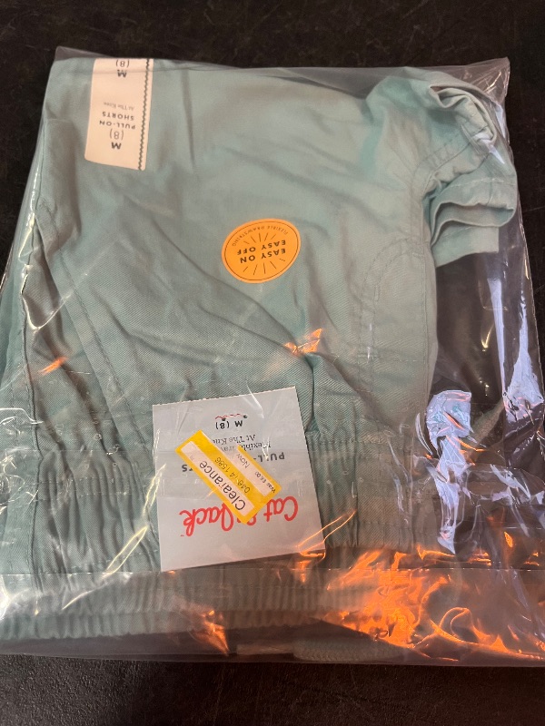 Photo 1 of M(8) Boys' Playwear 'at the Knee' Pull-on Shorts - Cat & Jack™ Green M: Cotton Twill, Drawstring Waist
