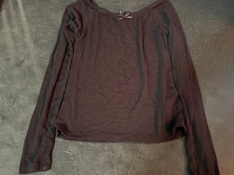 View 1 of M(8) Kids Black Long Sleeve Shirt with Bow 